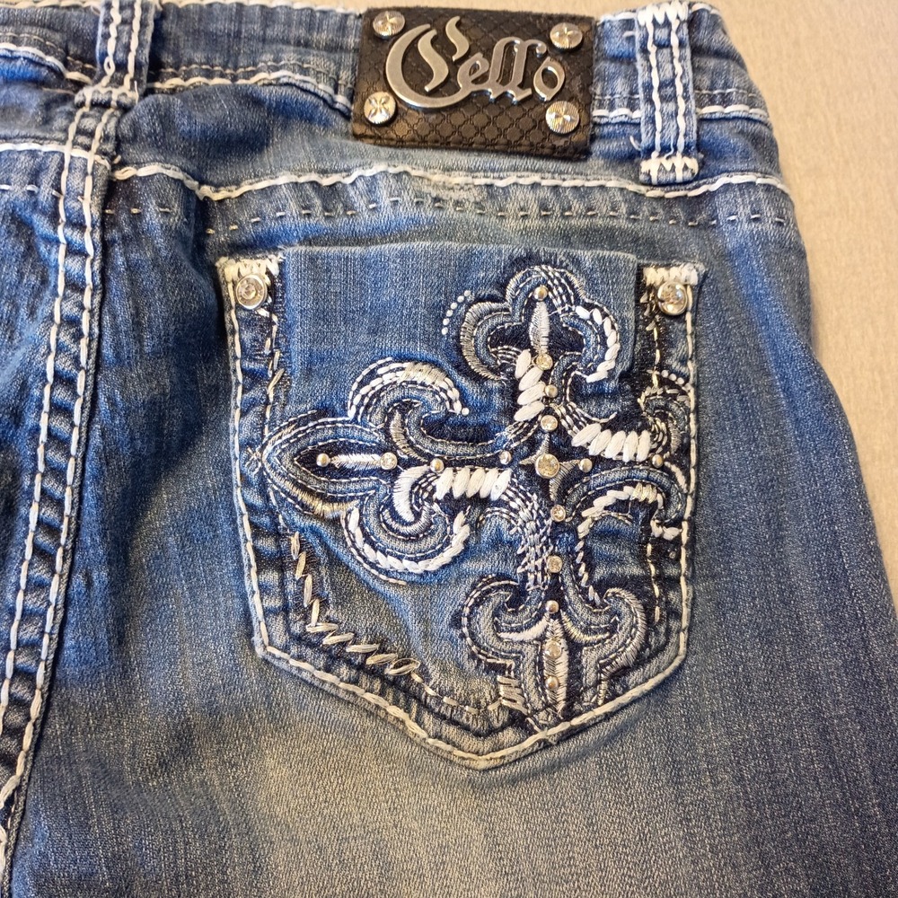 CELLO Women's Med Wash Jeans Boot Cut Pants Size 15 Y2K - Picture 7 of 12